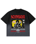 Black Ombré Wash Boxy Fit T-shirt Front Design