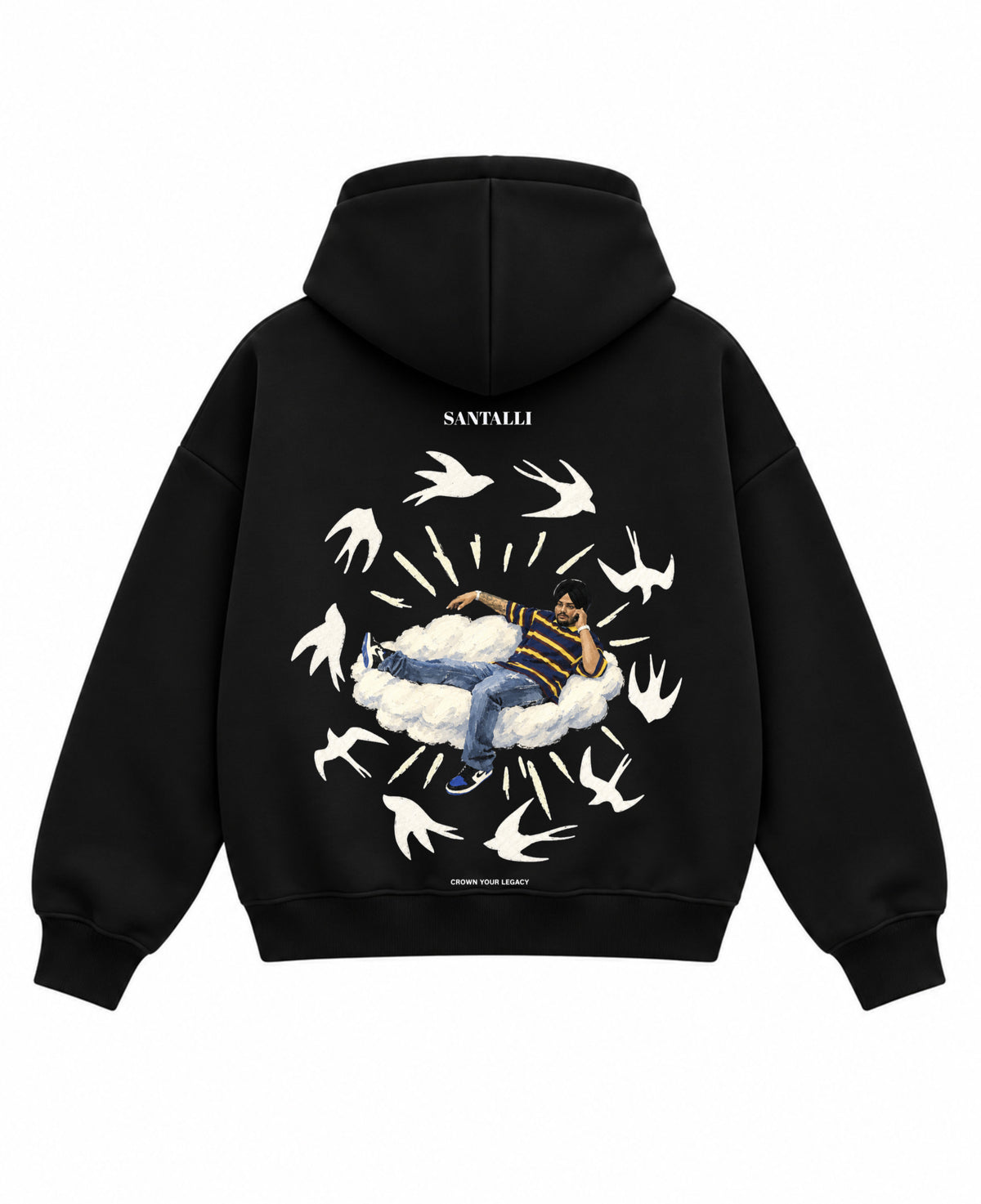 Black Boxy Hoodie Back Design