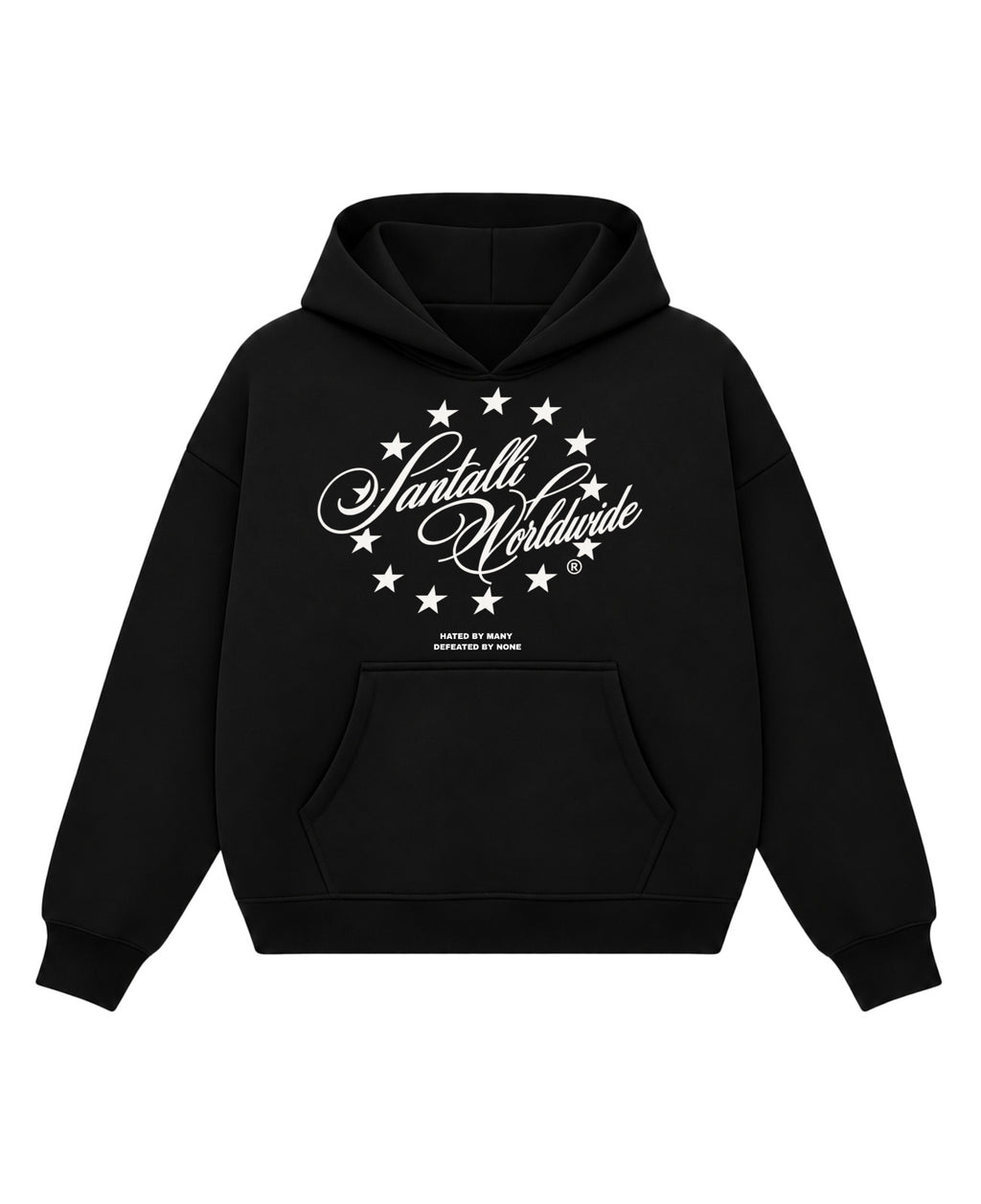 Black Boxy Hoodie Front Design