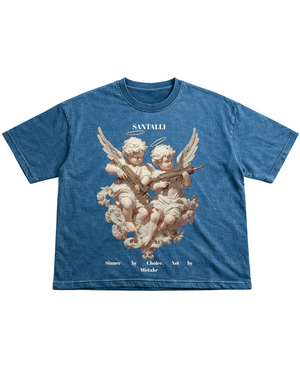 Denim Wash Boxy Fit T-shirt Front Design