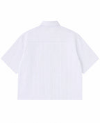 Blue Striped Oxford Boxy Shirt Back Design