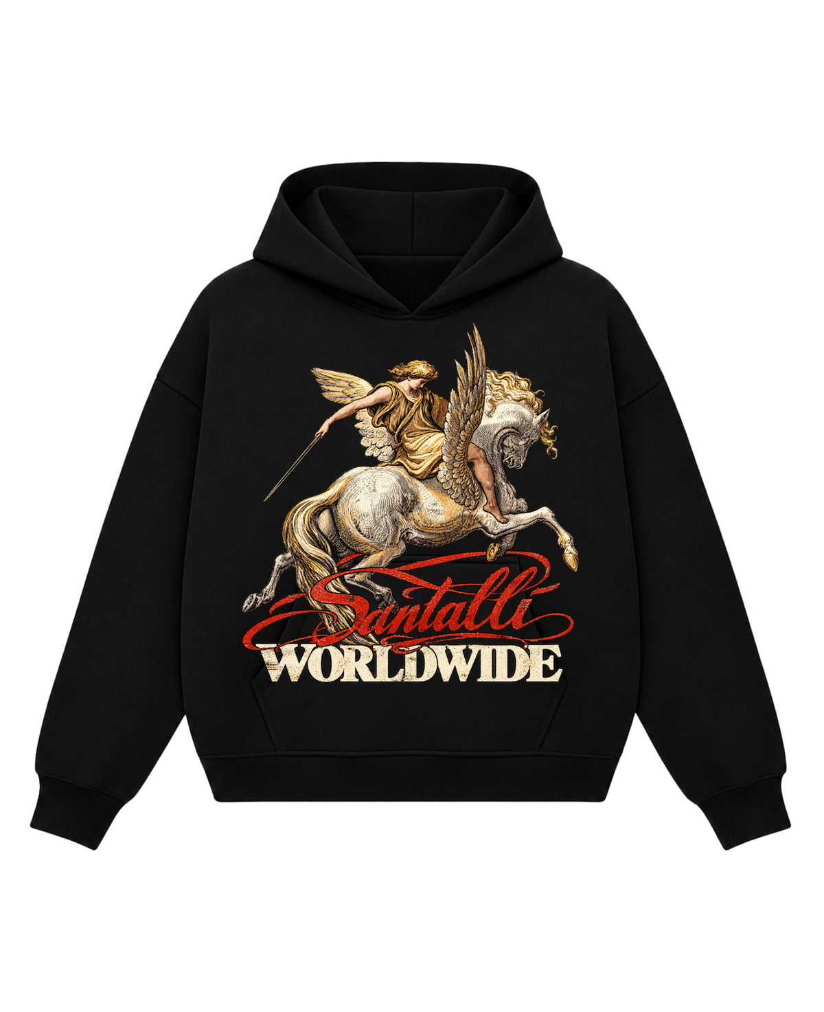 Black Boxy Hoodie Front Design