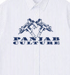 Blue Striped Oxford Boxy Shirt Front Design