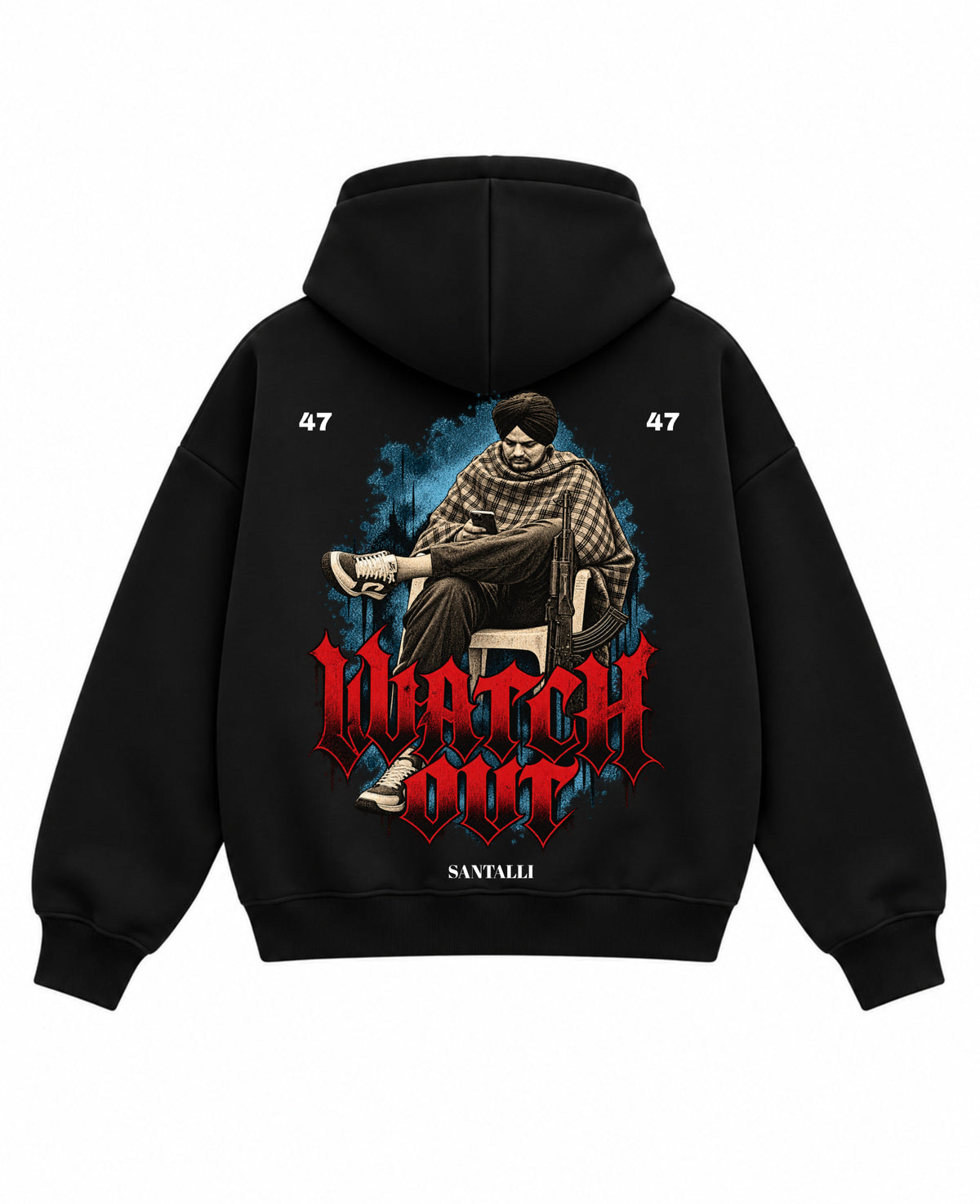 Black Boxy Hoodie Back Design