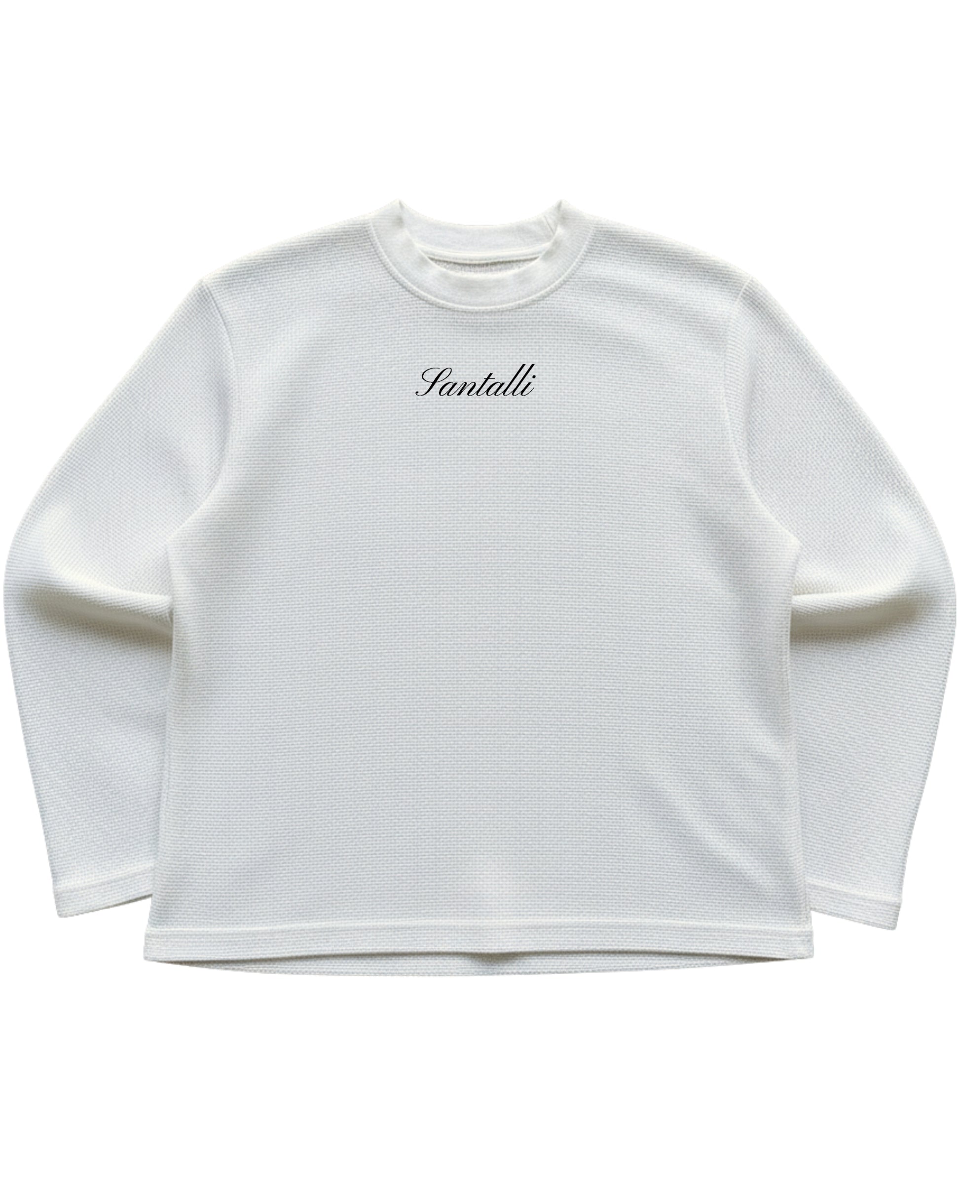 Off-white waffle knit oversized full-sleeve Front Design