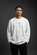 Off-white waffle knit oversized full-sleeve Front Design