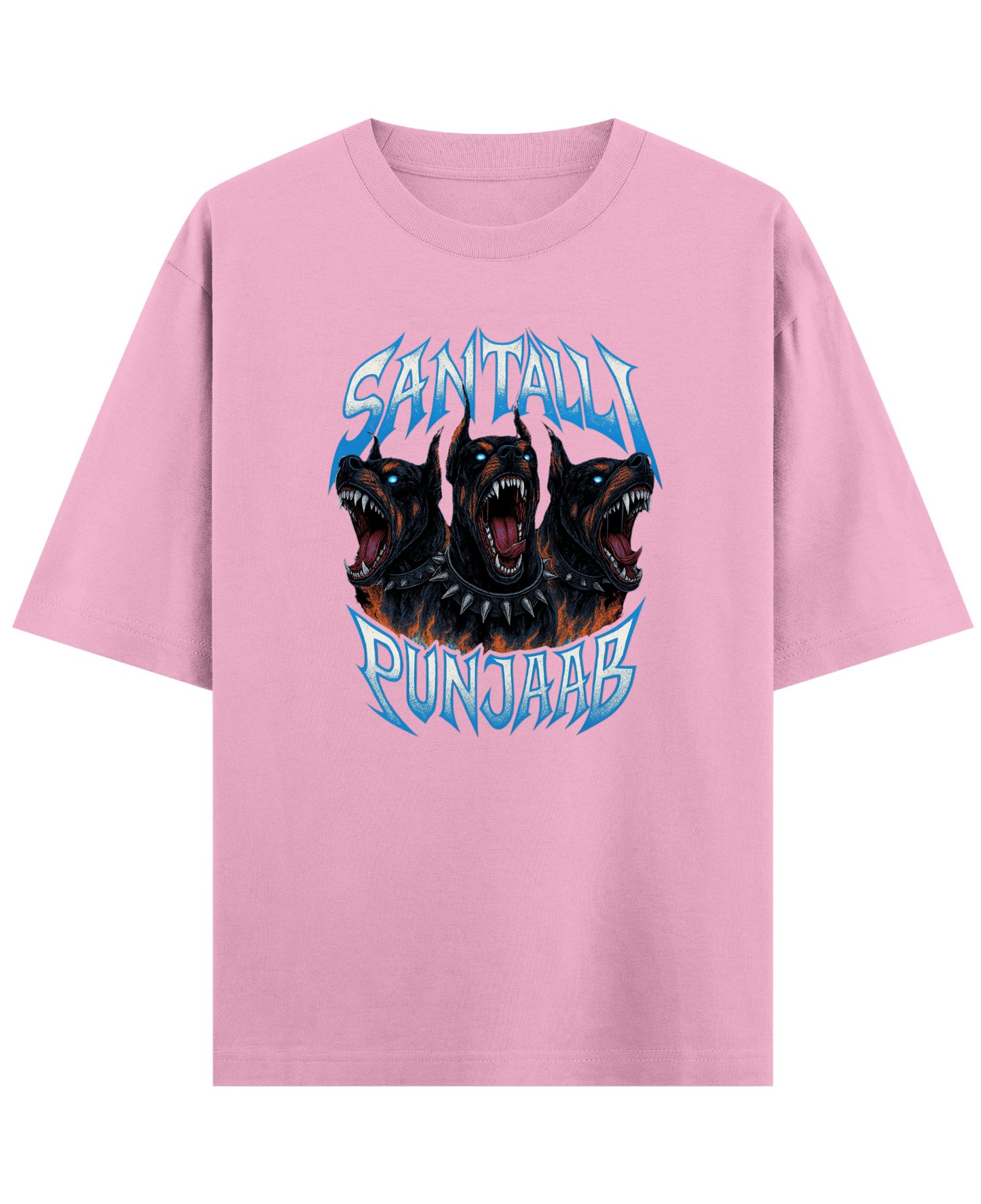 Baby Pink Oversized T-Shirt Front Design