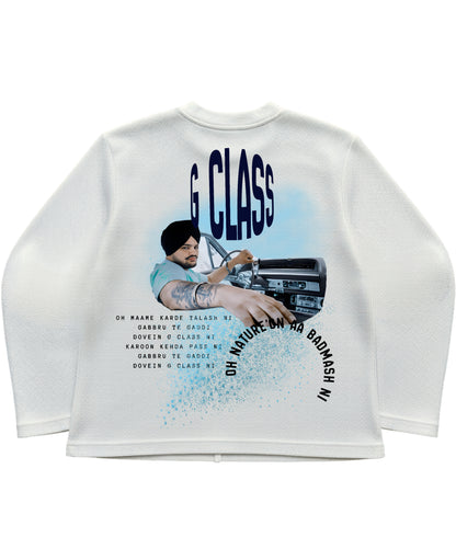 Off-white waffle knit oversized full-sleeve Back Design