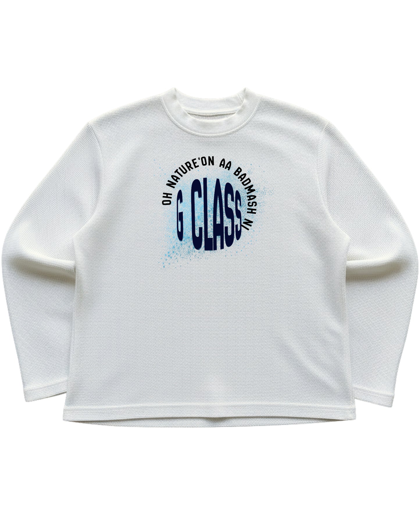 Off-white waffle knit oversized full-sleeve Front Design