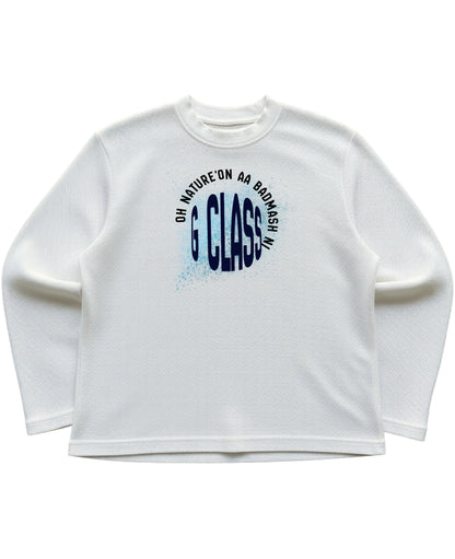 Off-white waffle knit oversized full-sleeve Front Design