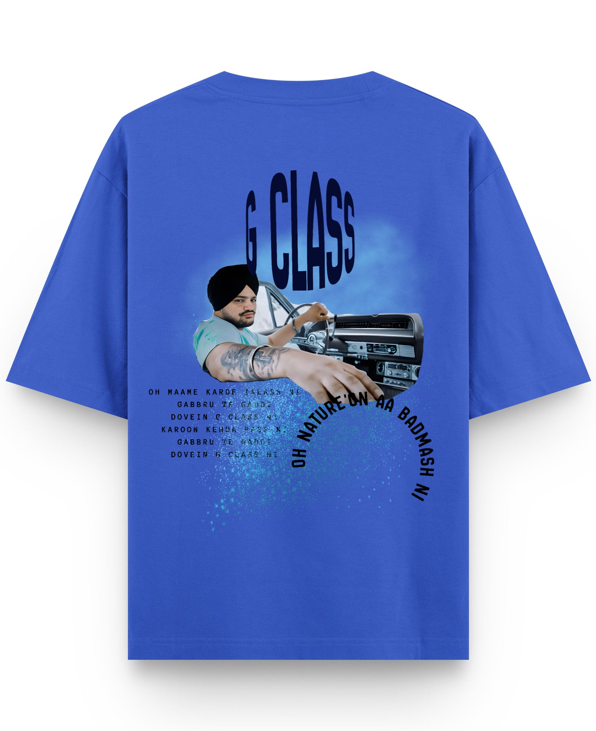 Royal Blue Oversized T-Shirt Back Design