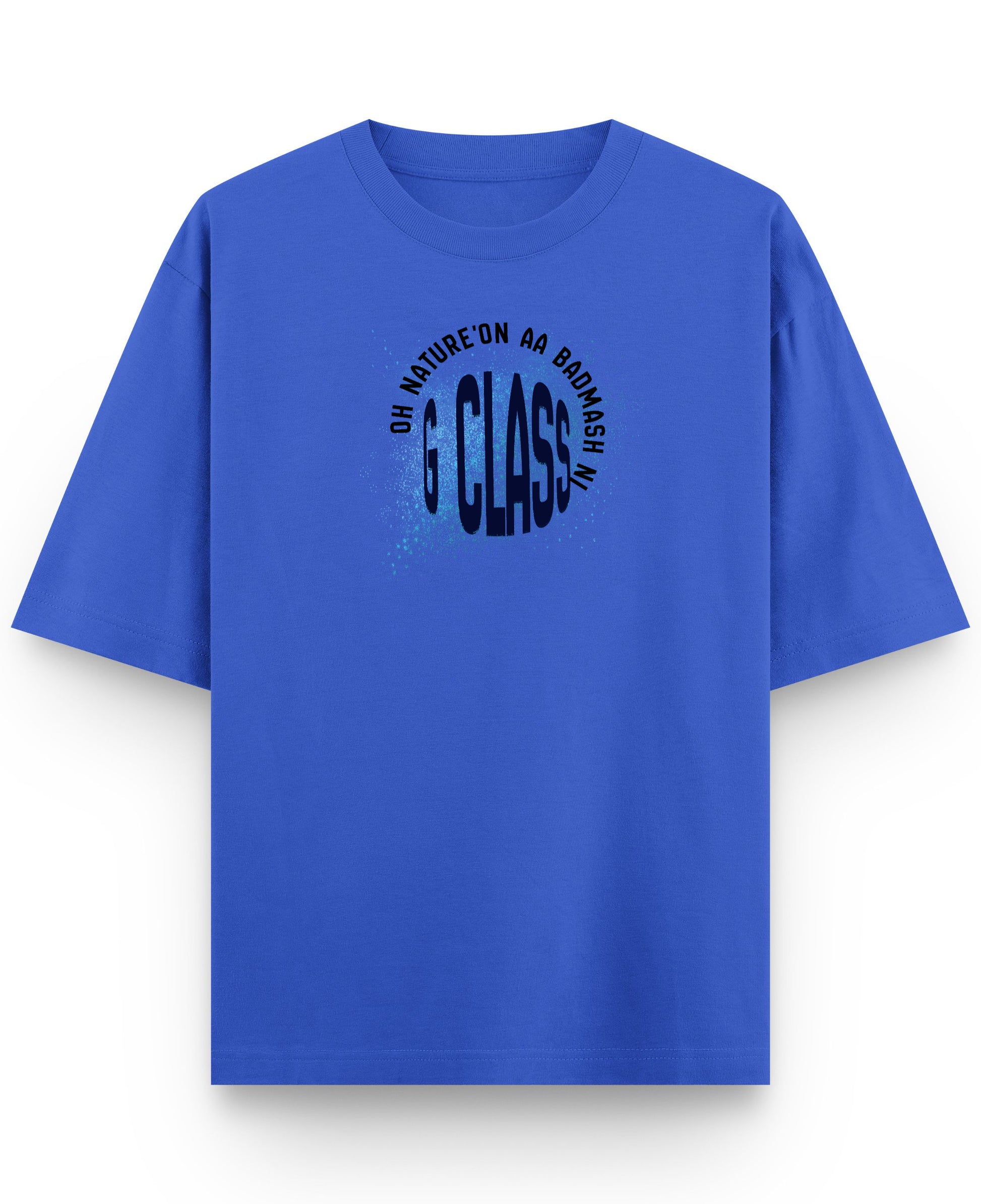 Royal Blue Oversized T-Shirt Front Design