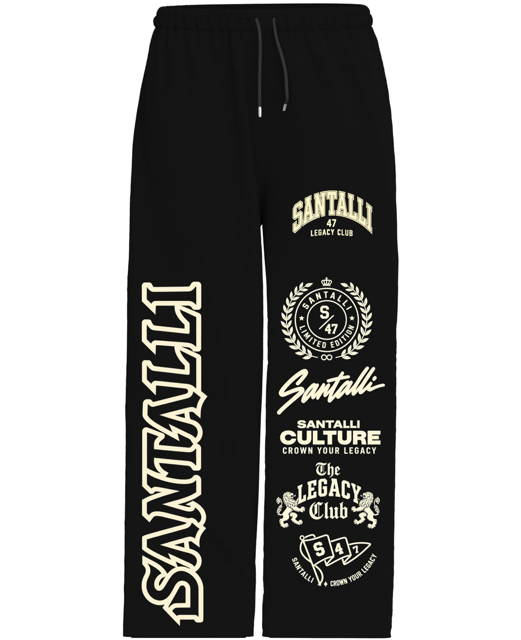 Black Baggy Fit Sweatpants Front Design