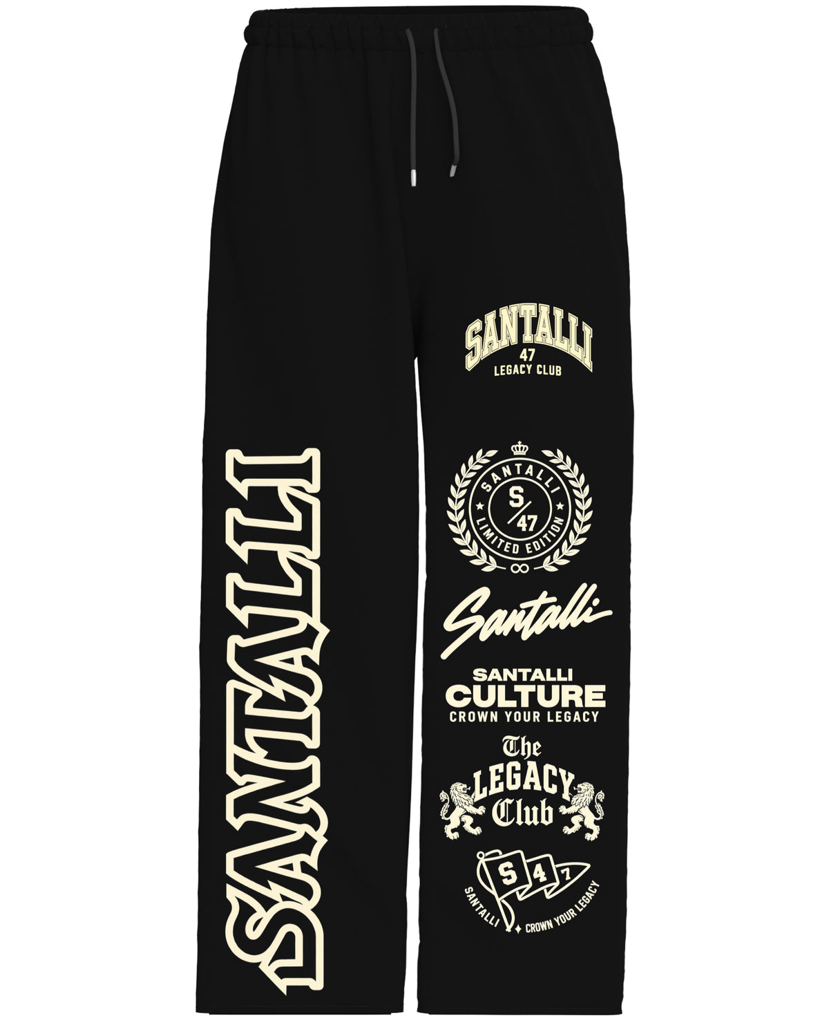 Black Baggy Fit Sweatpants Front Design