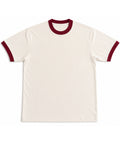 Off White & Maroon Ringer tee Front Design