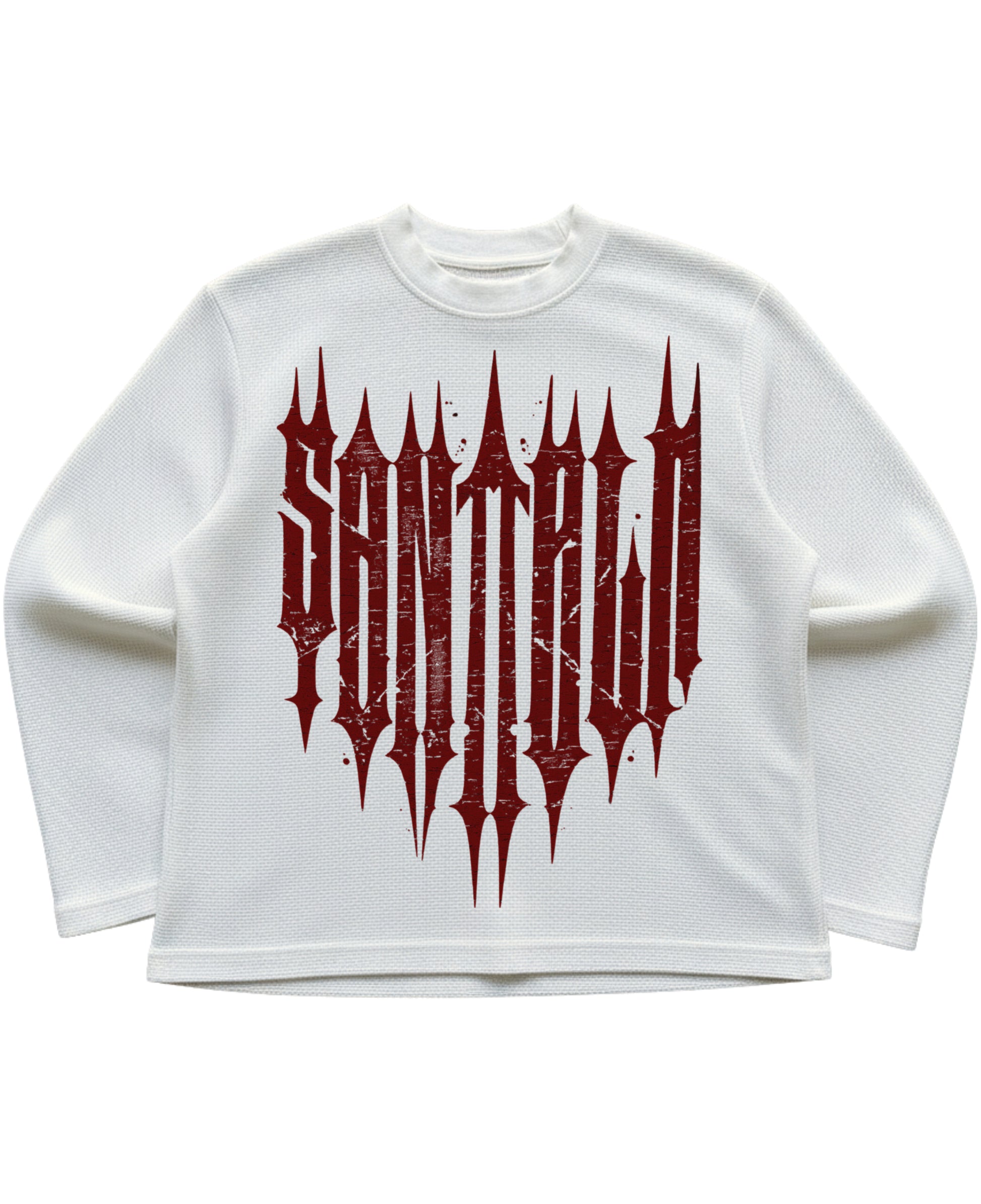 Off-white waffle knit oversized full-sleeve Front Design