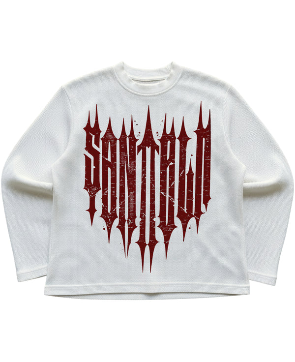 Off-white waffle knit oversized full-sleeve Front Design