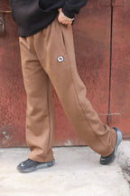 BROWN WIDE LEG HEAVY WEIGHT SWEATPANTS