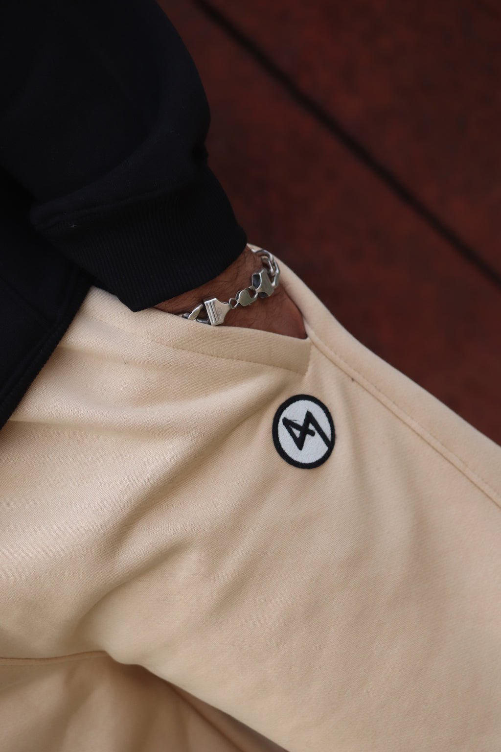CREAM WIDE LEG HEAVY WEIGHT SWEATPANTS