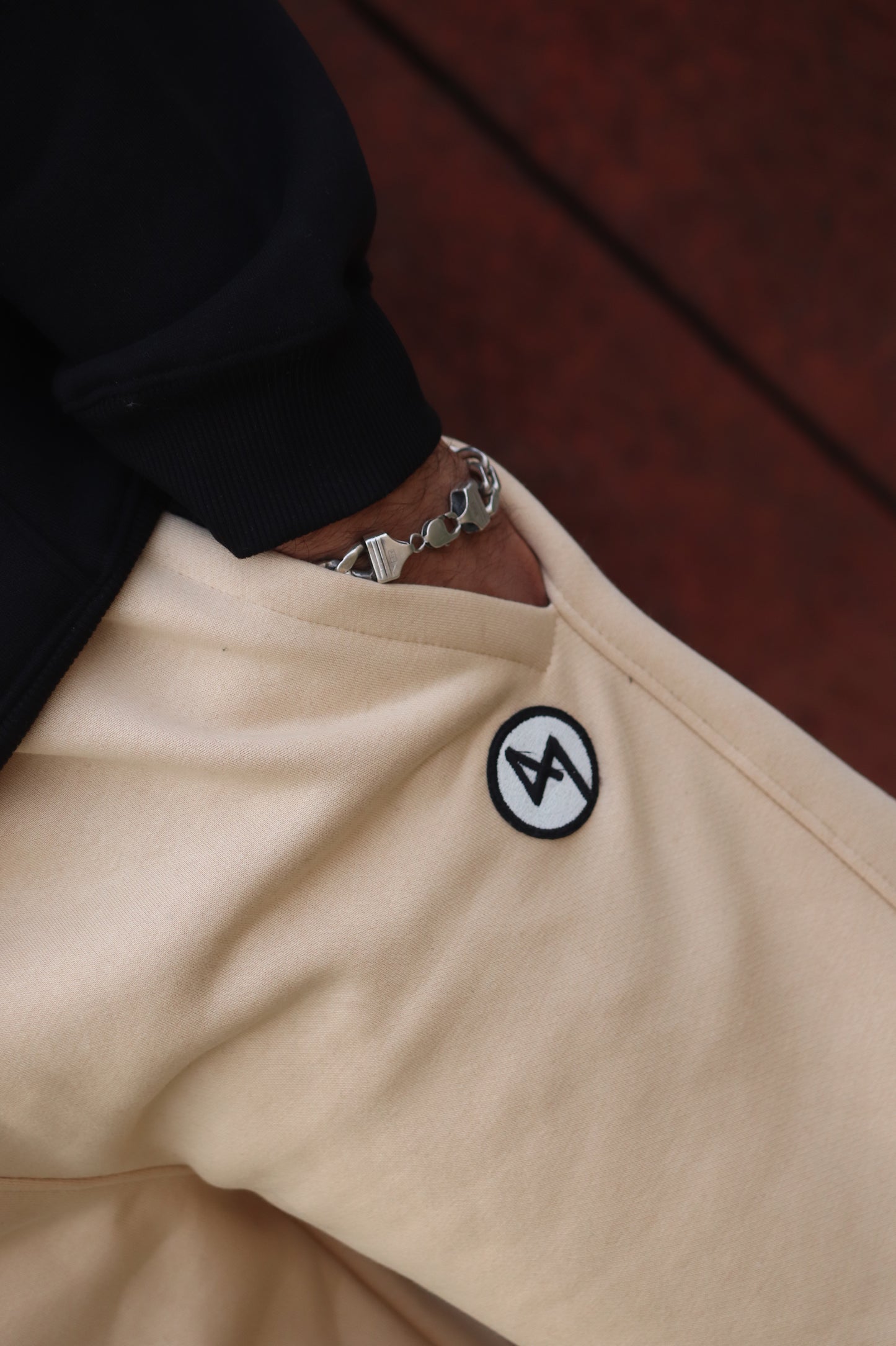 CREAM WIDE LEG HEAVY WEIGHT SWEATPANTS