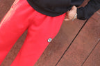 RED WIDE LEG HEAVY WEIGHT SWEATPANTS