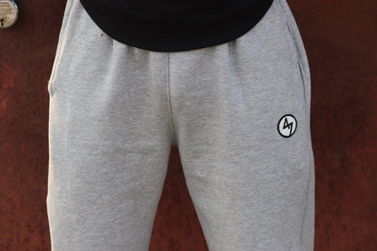 GREY WIDE LEG HEAVY WEIGHT SWEATPANTS