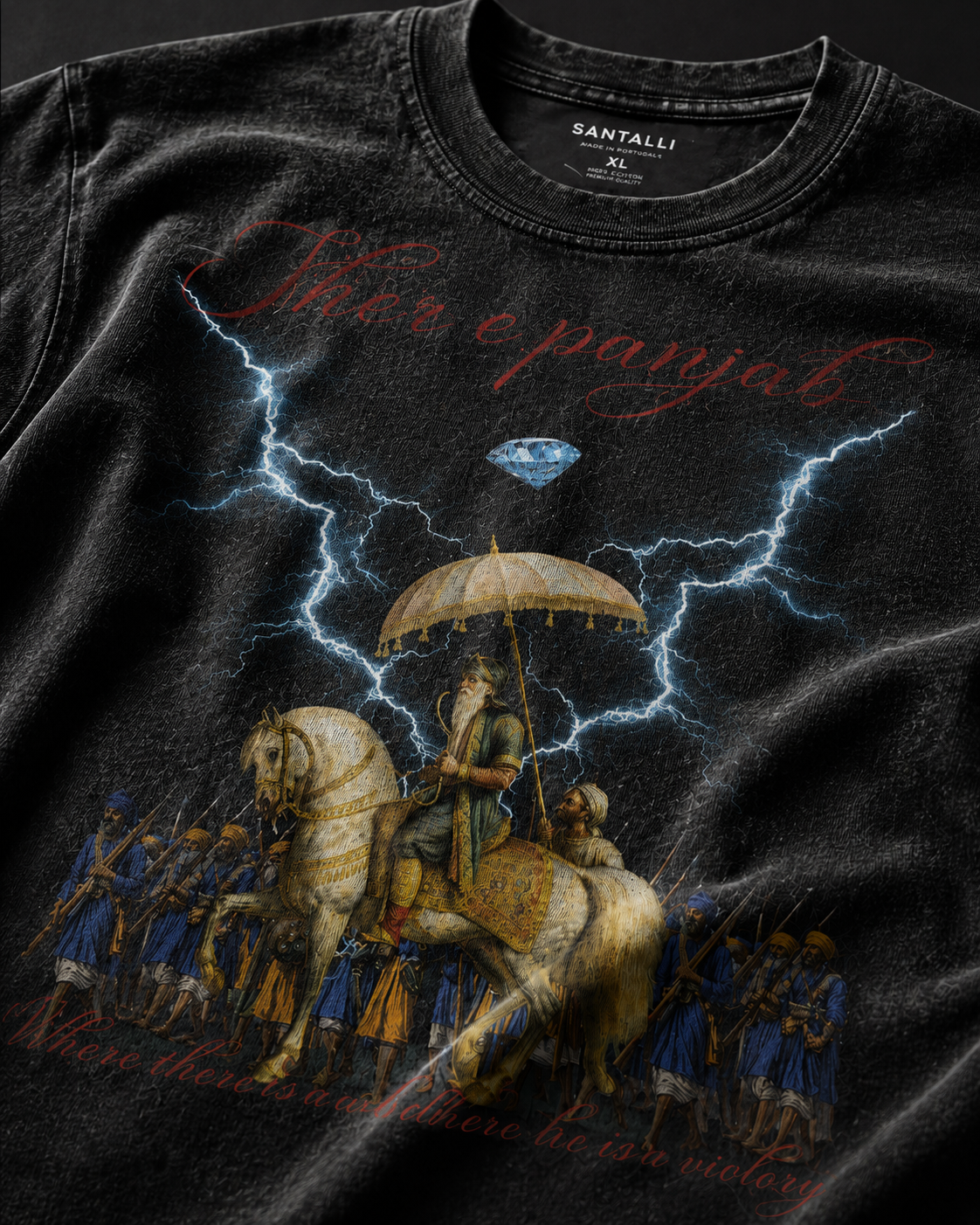 SHER E PANJAB OVERSIZED ACID WASH T-SHIRT