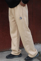 CREAM WIDE LEG HEAVY WEIGHT SWEATPANTS