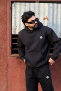 BLACK WIDE LEG HEAVY WEIGHT SWEATPANTS