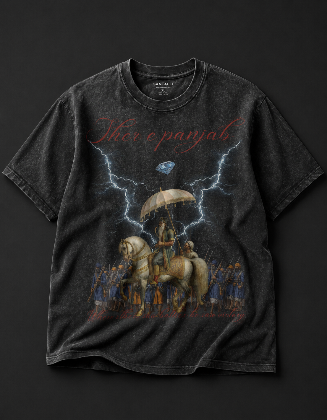 SHER E PANJAB OVERSIZED ACID WASH T-SHIRT