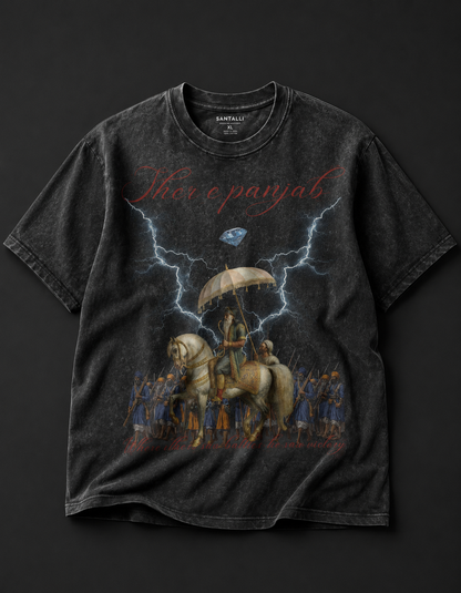 SHER E PANJAB OVERSIZED ACID WASH T-SHIRT