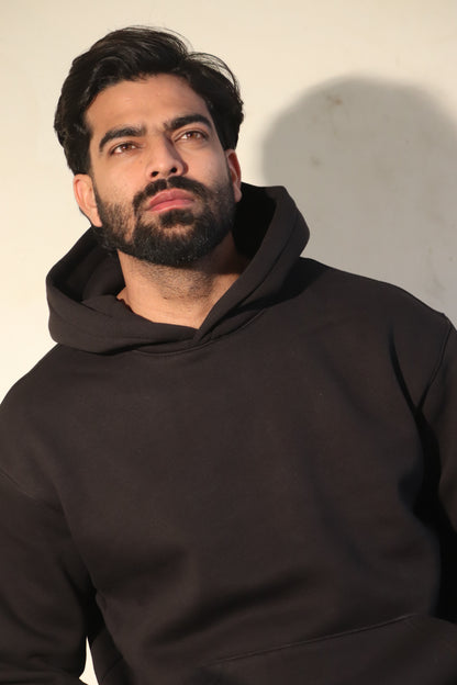 BLACK OVERSIZED-FIT HOODIE