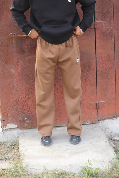 BROWN WIDE LEG HEAVY WEIGHT SWEATPANTS