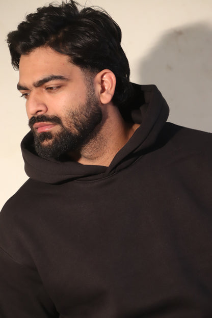 BLACK OVERSIZED-FIT HOODIE