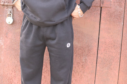 BLACK WIDE LEG HEAVY WEIGHT SWEATPANTS