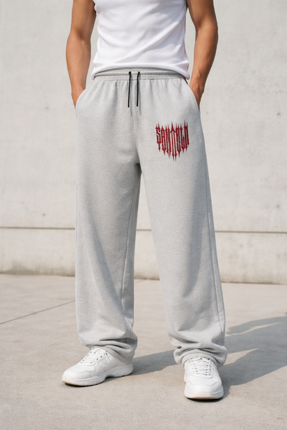 GREY COTTON LOOSE FIT TRACK PANT